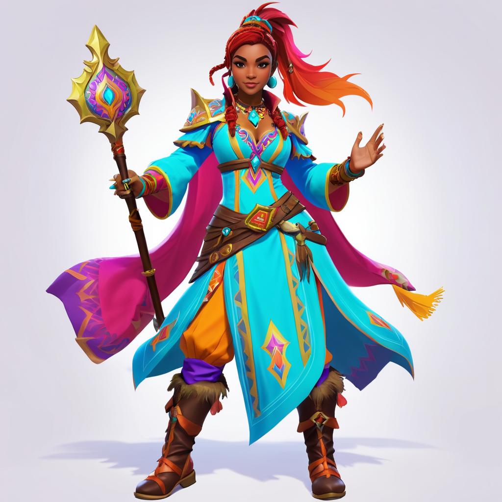 Vibrant Female Bard Concept Art