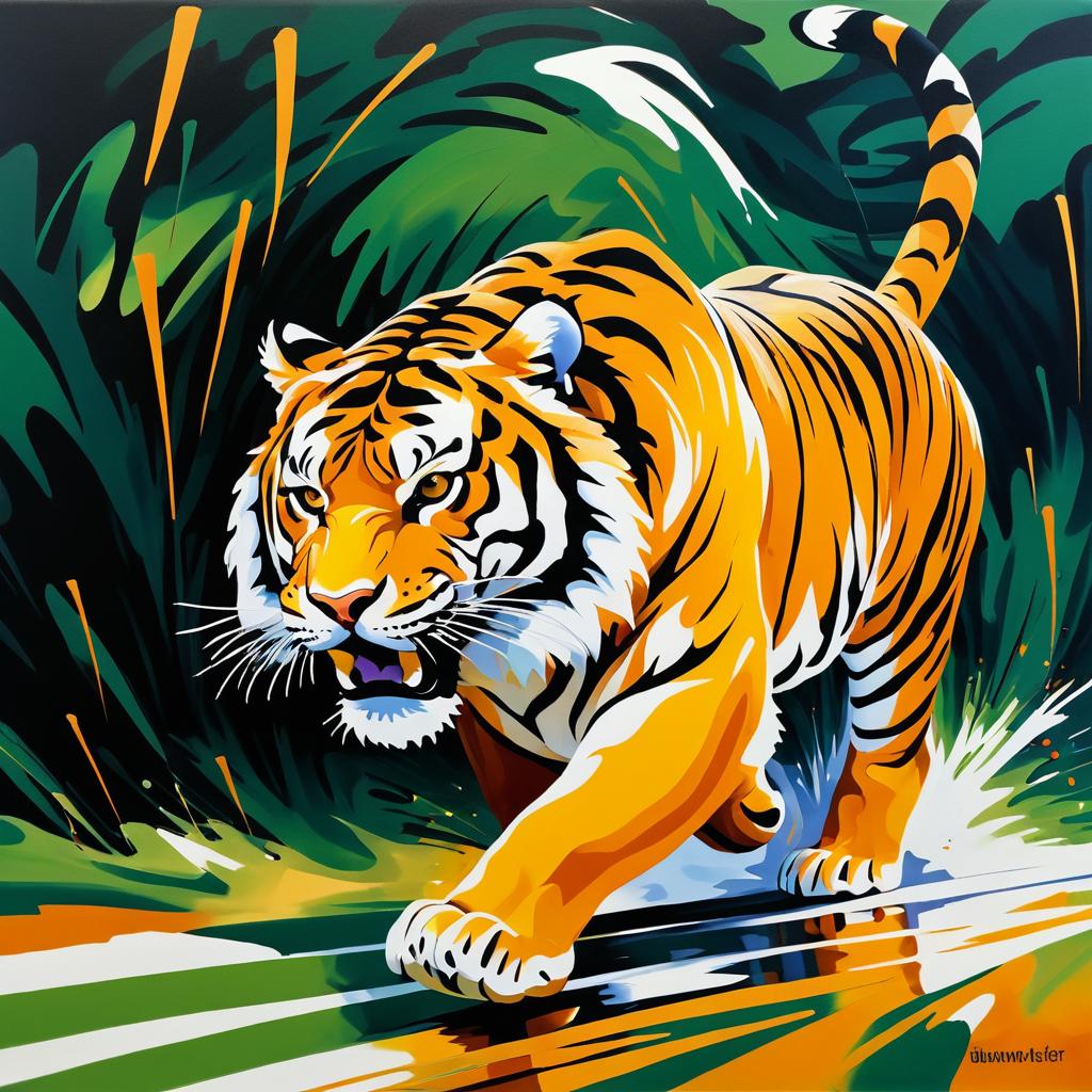 Courageous Tiger: Acrylic Strength Artwork