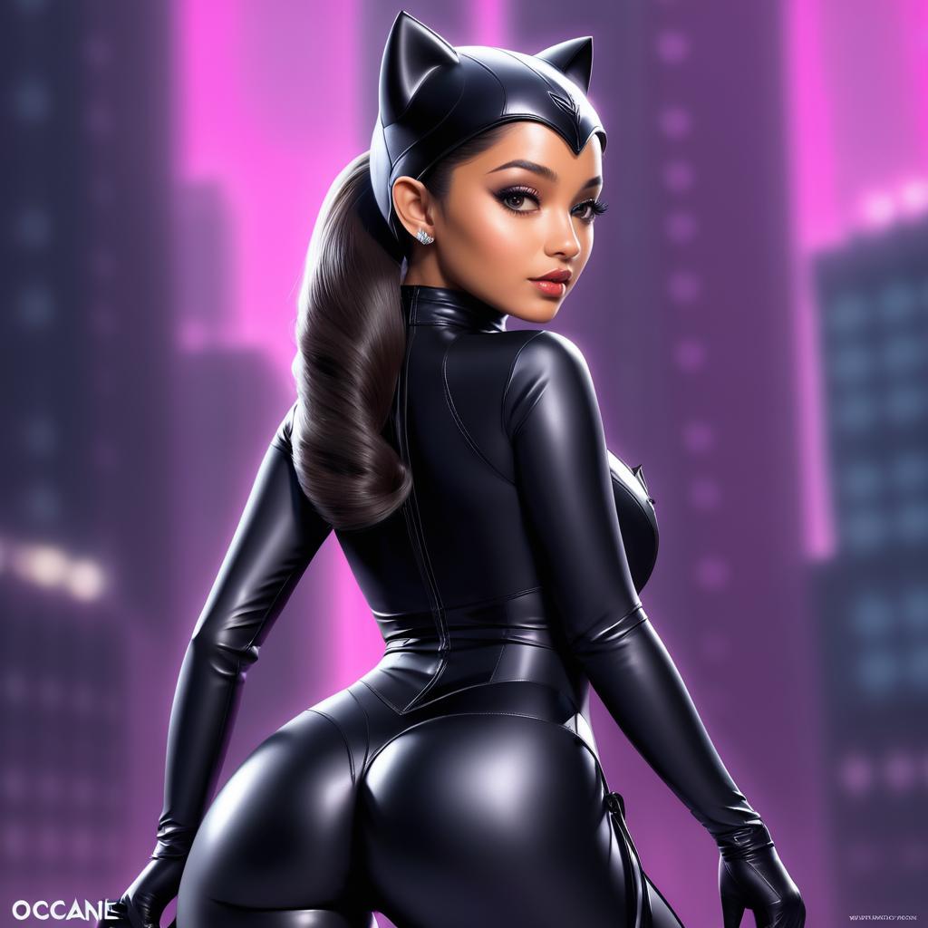 Ariana Grande as Catwoman Body Portrait