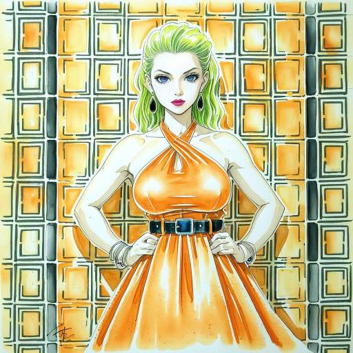 Blonde Hunter x Hunter Girl in Orange Dress
