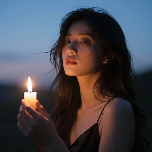 Candlelit Twilight Musician Portrait