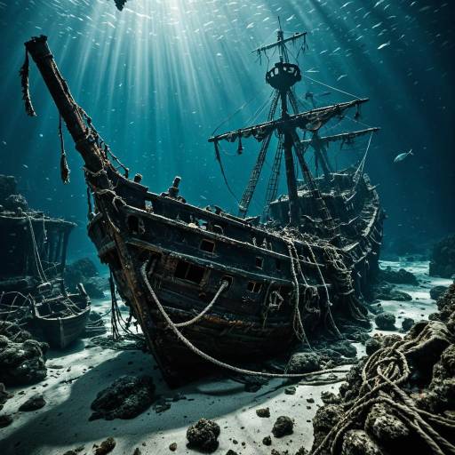 Mysterious Sunken Pirate Ship Scene