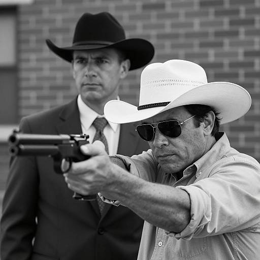 Dramatic Duel in Monochrome