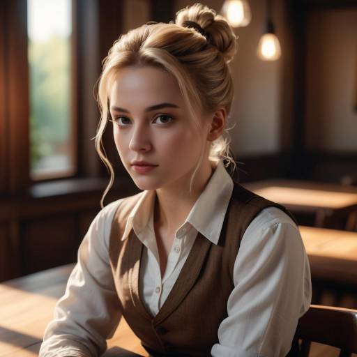 Portrait of Young Woman in Vintage Outfit