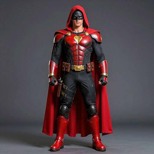 Dynamic Superhero in Striking Costume
