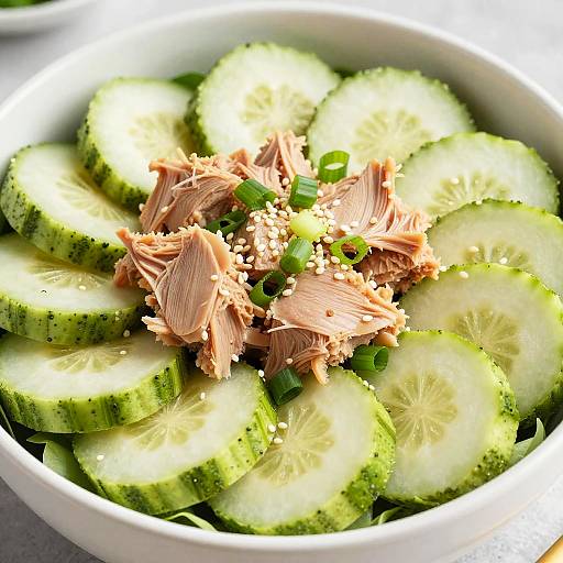 Fresh Tuna and Cucumber Salad Bowl