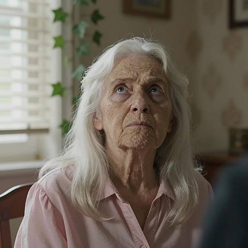 Serene Elderly Woman in Soft Light