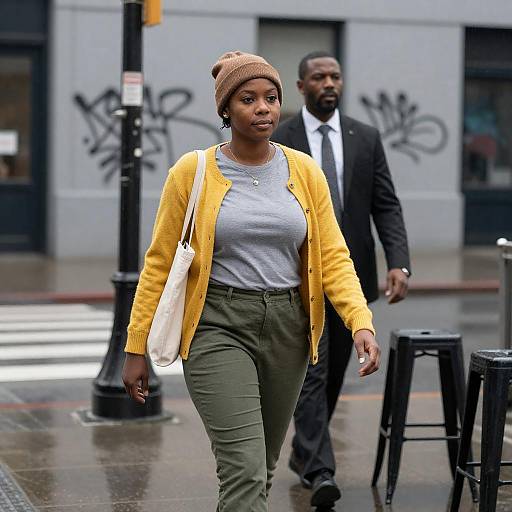 Urban Street Scene with Rainy Mood