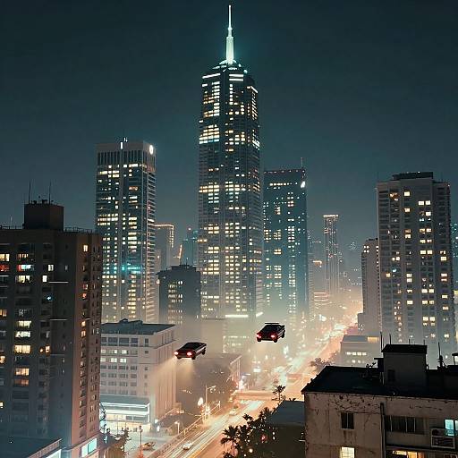 Cyberpunk GTA Futuristic Cityscape