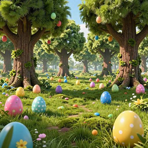 Imaginative Colorful Easter Mossy Land