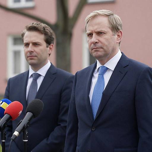 Two Men in Suits Outdoors Photograph