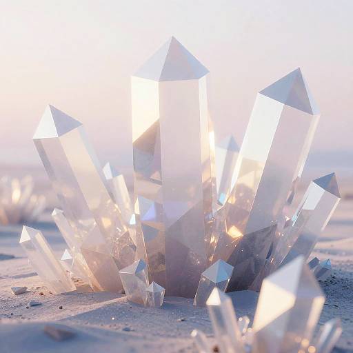 Translucent Polygonal Crystals in Pastel Light