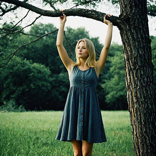 Photorealistic Trapeze Dress in Nature
