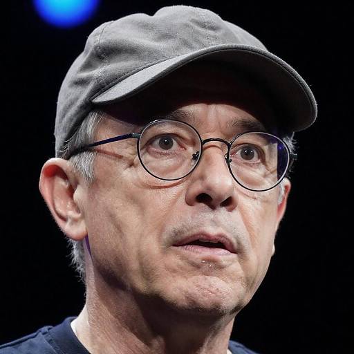 Surprised Older Man with Cap and Glasses