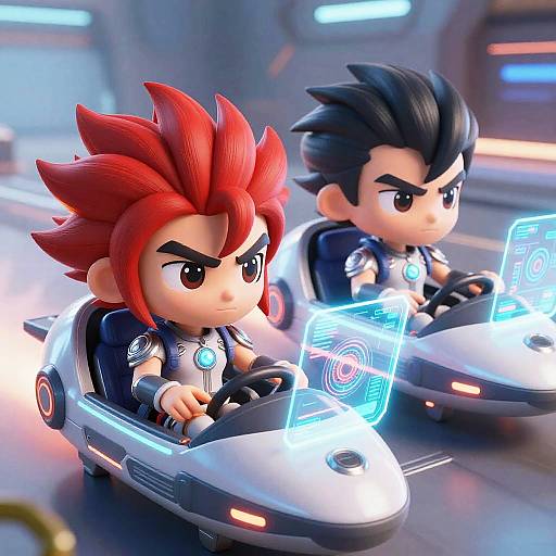 Futuristic Pilots in Neon Cockpits