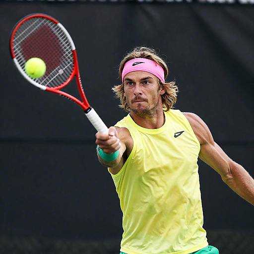 Blonde Tennis Player in Vibrant Action