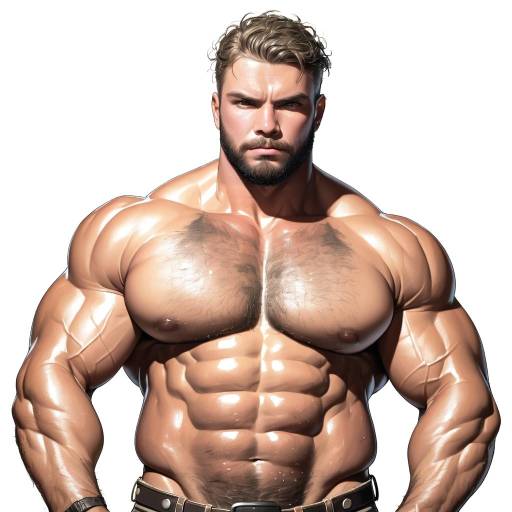 Young muscular man with defined abs