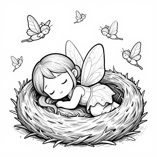 Chibi Water Fairy Coloring Page