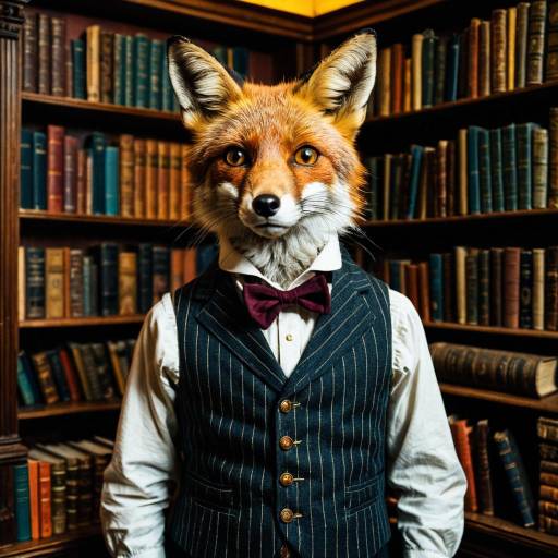Anthropomorphic Fox in Victorian Attire