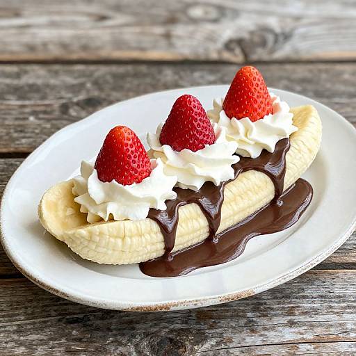 Vintage Banana Split Dessert Photography