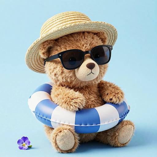 Cuddly Bear with Summer Accessories