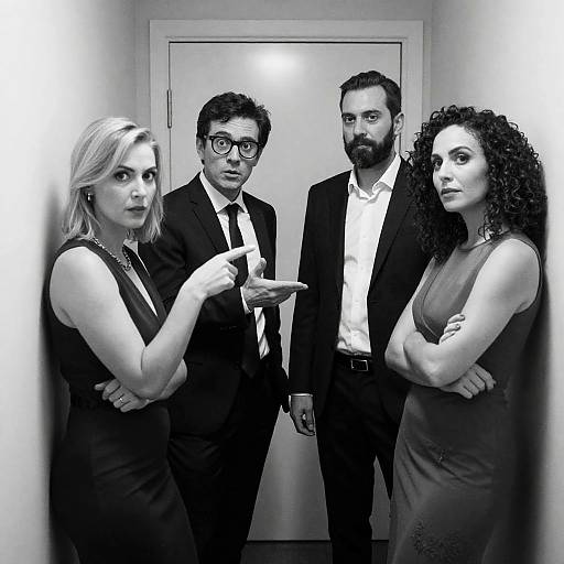 Dramatic Black and White Hallway Scene