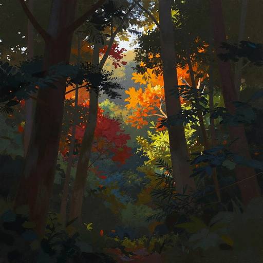 Vibrant Mid-Morning Forest Glow