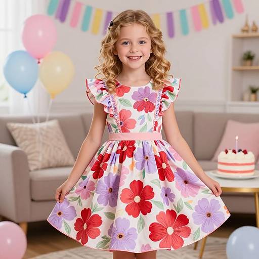 Cheerful Girl's Colorful Birthday Celebration