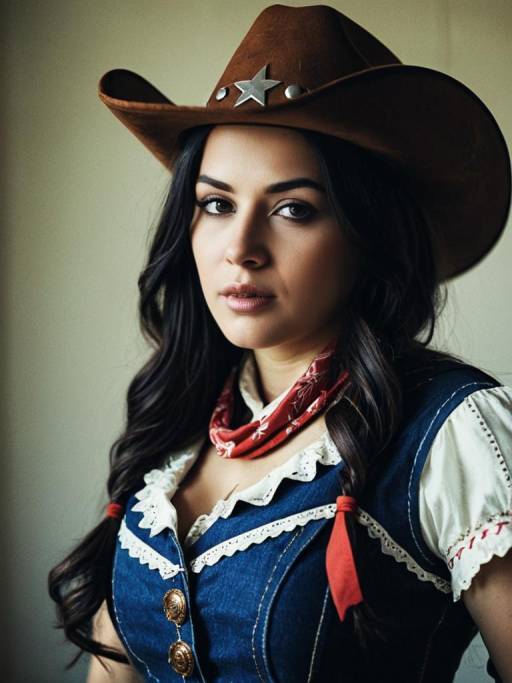 Woman in Cowgirl Costume Portrait