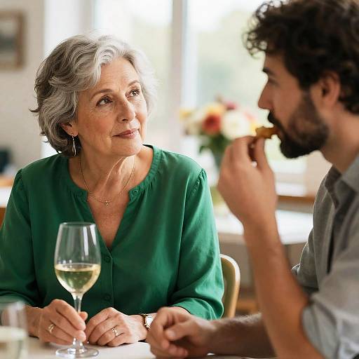 Candid Moment: Older Woman at Table