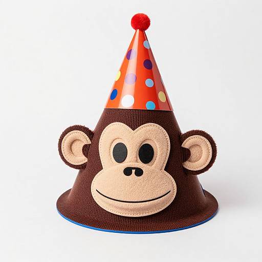 Sock Monkey Wearing Party Hats