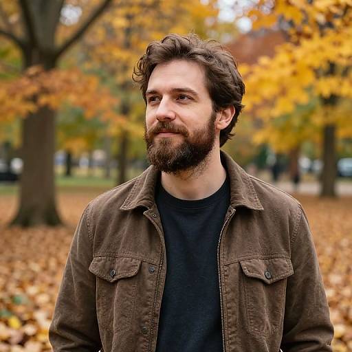 Casual Autumn Portrait with Beard