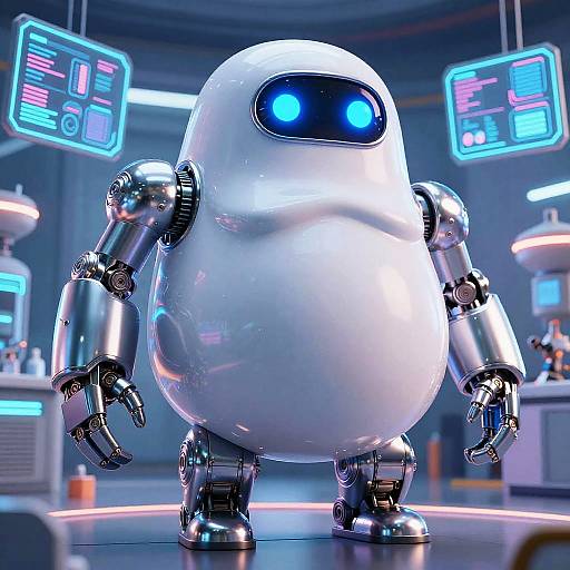 Futuristic AI Fat Robot Design