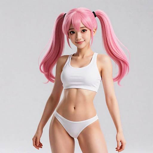 Realistic Anime-Inspired Athletic Female