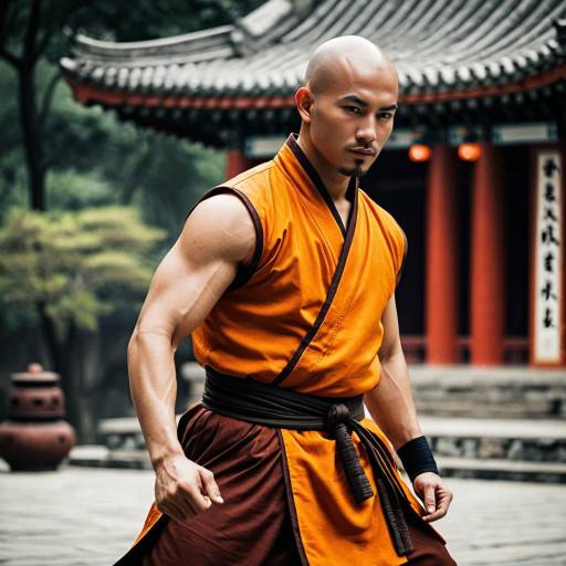 Shaolin Monk in Traditional Robe