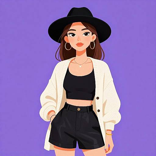 Stylish Woman in Bohemian Chic Outfit