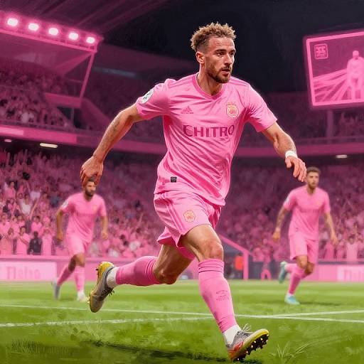 Futuristic Pink Griezmann Soccer Art