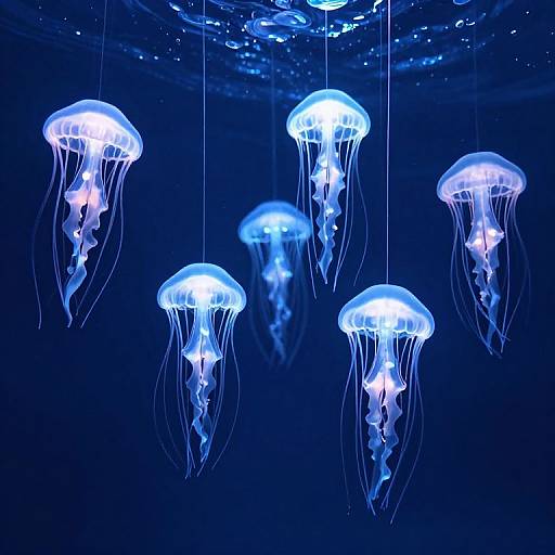 Bioluminescent Jellyfish Pendulum Art