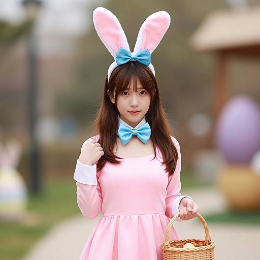 Realistic Easter Bunny Costume Girl