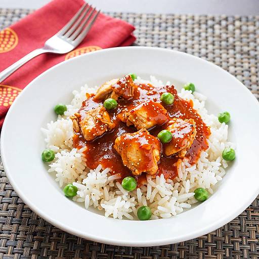 Vibrant Chicken in Red Sauce Meal