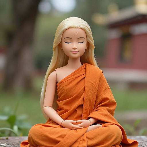 Bratty Barbie as Meditating Monk