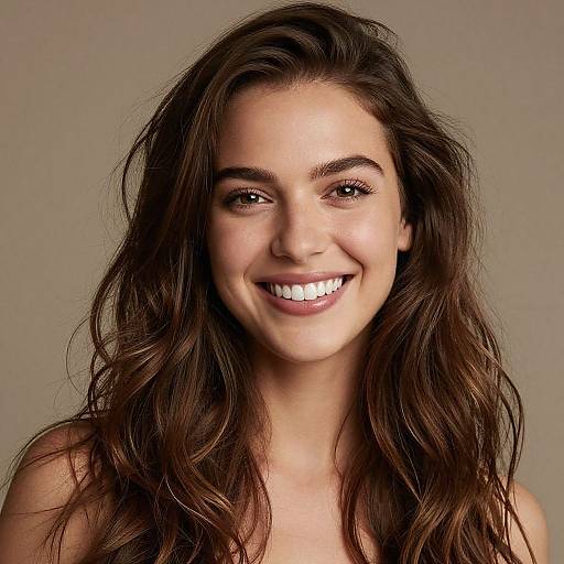 Smiling Woman with Wavy Hair