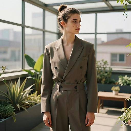 Rooftop Fashion: Half-Bun Editorial Look