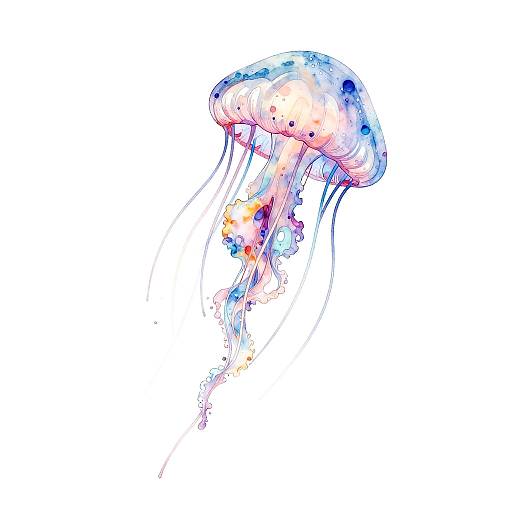 Elegant Watercolor Jellyfish Tattoo