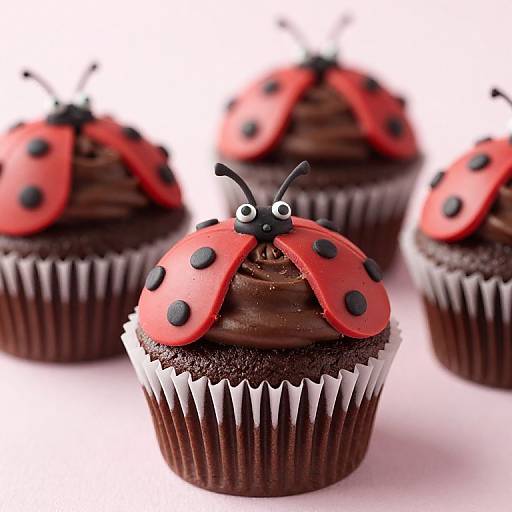 Ladybug-Themed Chocolate Cupcakes