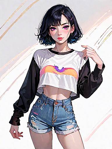 Stylish Young Woman in Casual Chic Outfit