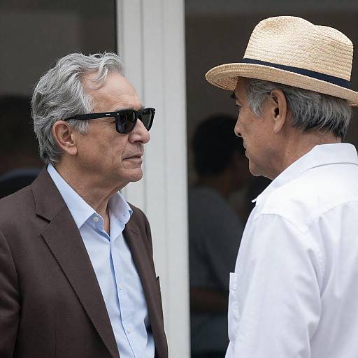 Intense Portrait of Two Gray-Haired Men