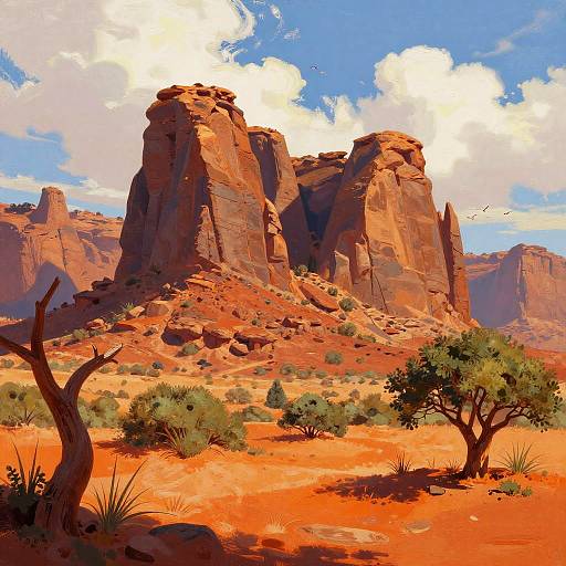 Vibrant Dramatic Desert Landscape