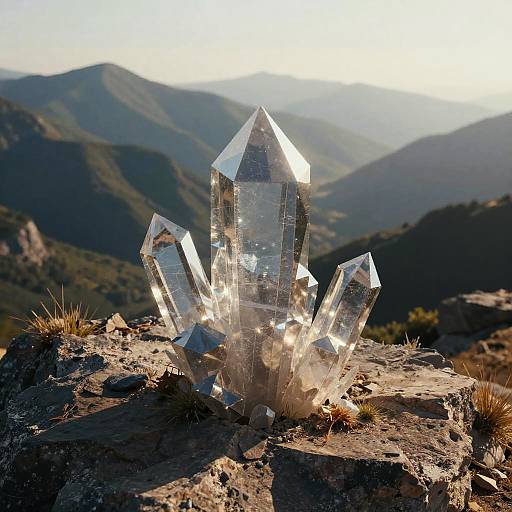 Polygonal Crystal Mountains at Dawn