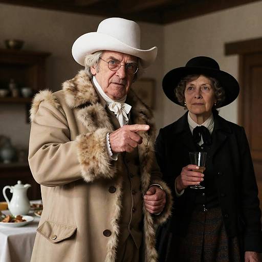 Elderly Couple in 18th-Century Attire